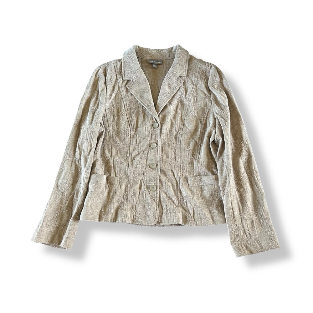 [Croft & Barrow] Beige Floral Embossed Textured Blazer Jacket